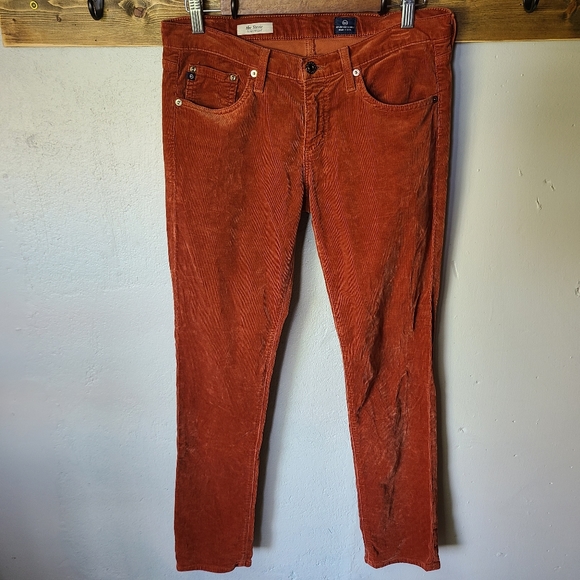 AG The Stevie Ankle Rust Corduroy Pants - Picture 2 of 9